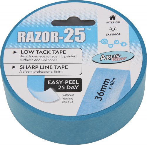 Axus Decor Razor-25 Low Tack Masking Tape (48mm x 40m)