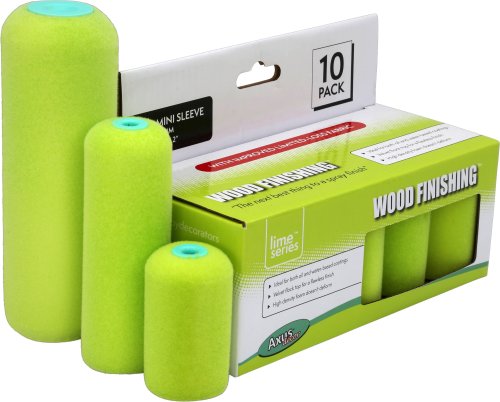 (Lime) Wood Finishing Mini Roller Sleeves 4" (Pack of 3)