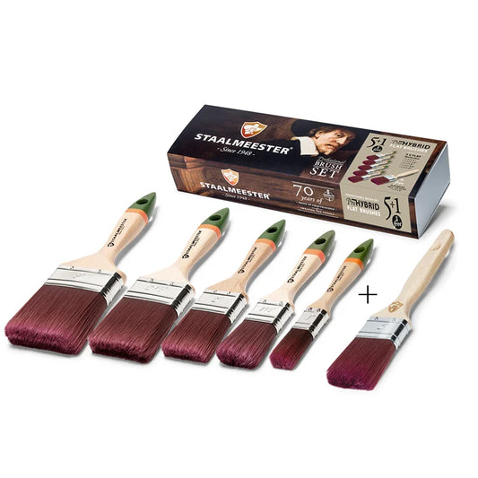 Staalmeester 'The Works' Pro Hybrid Flat Brush Set 5 + 1 Brush Free Pack